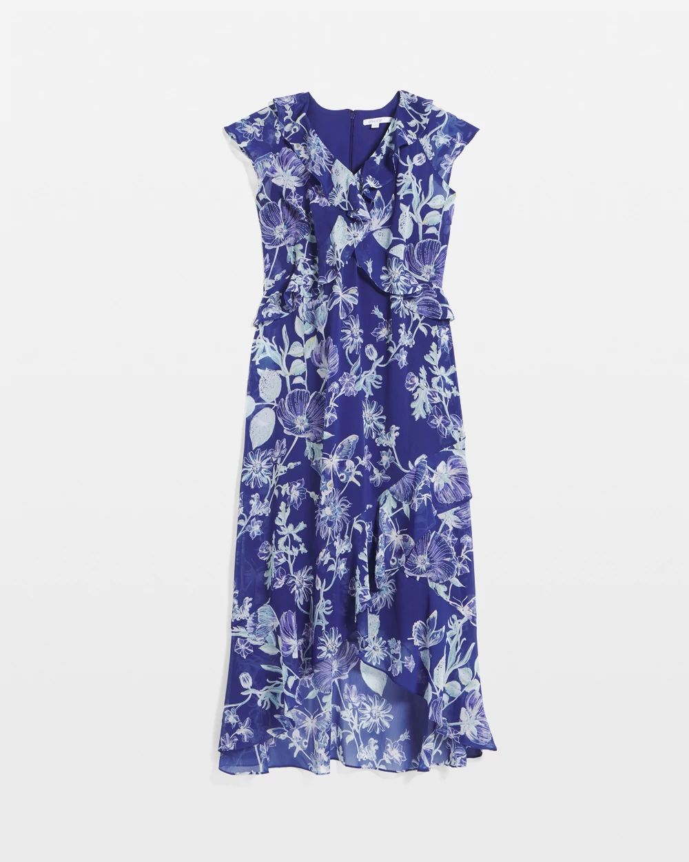 Fit and Flare Chiffon Ruffle Dress | Chico's